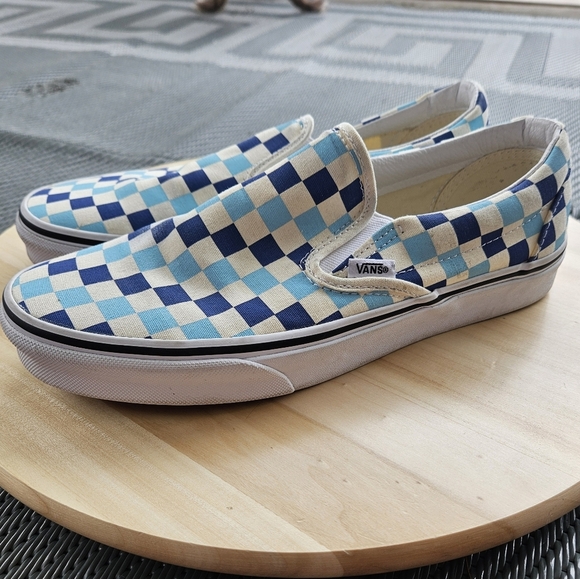 Vans Other - Vans Classic Slip-On Checkerboard 2 Tone Blue - Men's 8.5
